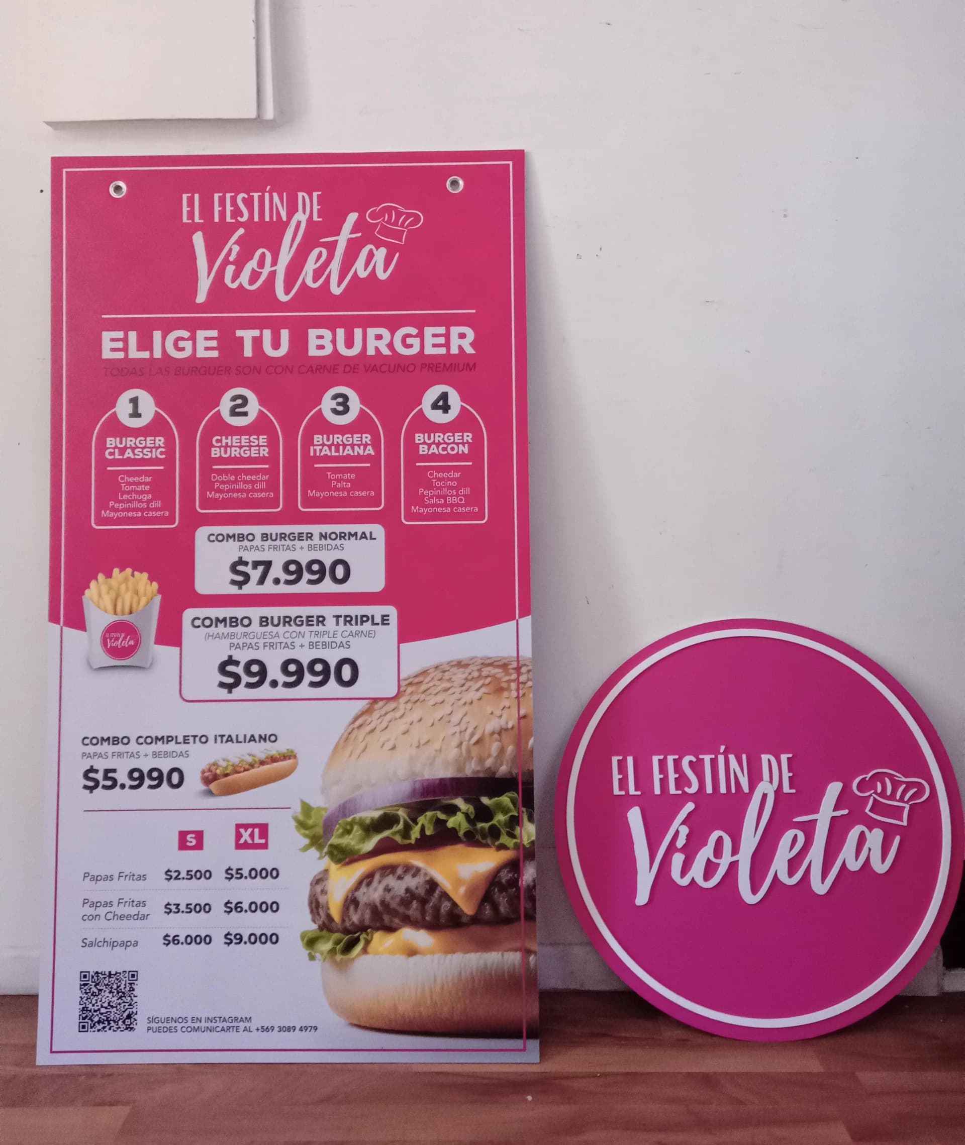 Letrero de cafetería con corte de precisión